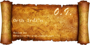 Orth Irén névjegykártya