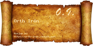 Orth Irén névjegykártya