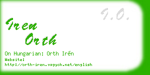 iren orth business card